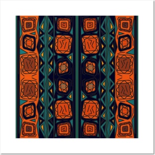 Ethnic background folk african pattern Posters and Art